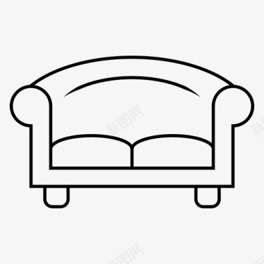 沙发双人床家具图标图标