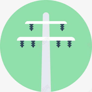 电塔能源和电力圆形图标图标