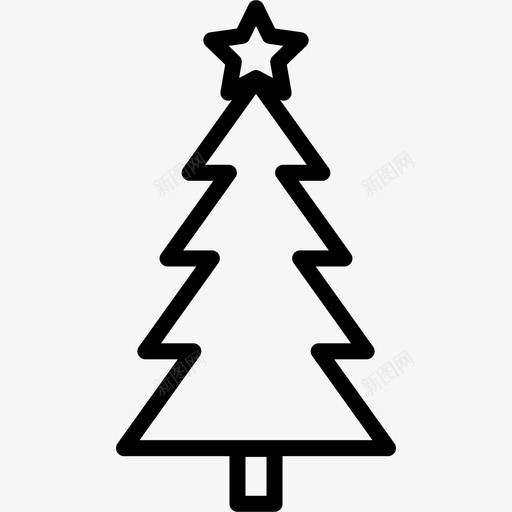 圣诞树假日和圣诞元素线性图标svg_新图网 https://ixintu.com 假日和圣诞元素 圣诞树 线性
