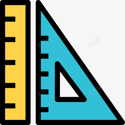 直尺学校套2线颜色图标svg_新图网 https://ixintu.com 学校套2 直尺 线颜色