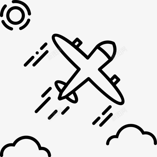 飞机航班关税图标svg_新图网 https://ixintu.com 关税 航班 飞机