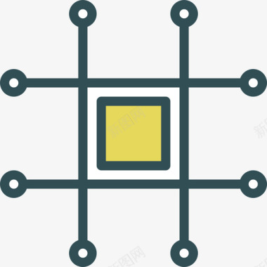 微芯片科学7线性彩色图标图标