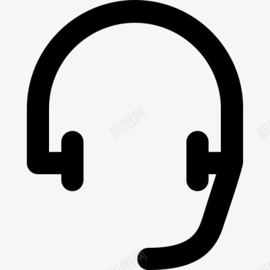 耳机通讯2粗体圆形图标图标