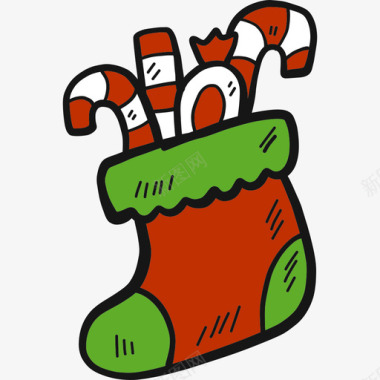圣诞袜圣诞32彩色图标图标