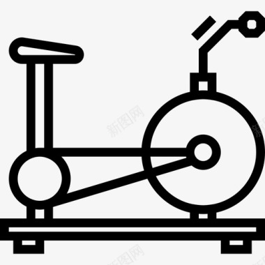 固定自行车运动系列直线型图标图标