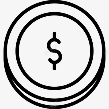 硬币金融和商业套装直线型图标图标