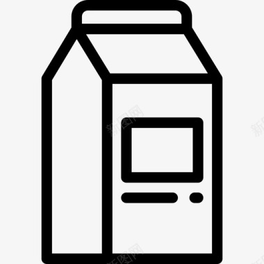 牛奶厨房元素4线性图标图标