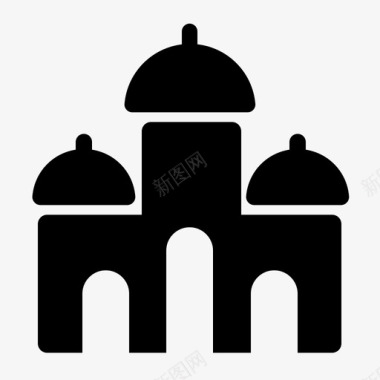 清真寺房子贷款图标图标
