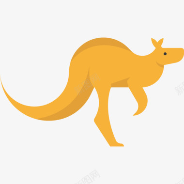 袋鼠澳大利亚3平坦图标图标