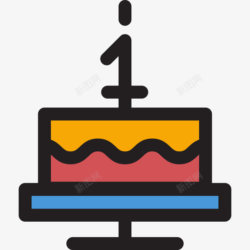 生日蛋糕婴儿4线性颜色图标svg_新图网 https://ixintu.com 婴儿4 生日蛋糕 线性颜色