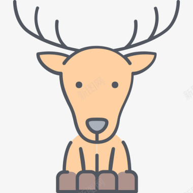 鹿自然4颜色图标图标