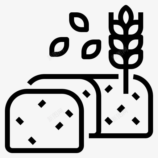 小麦面包烘焙甜点图标svg_新图网 https://ixintu.com 小麦面包 烘焙 甜点 面包房001