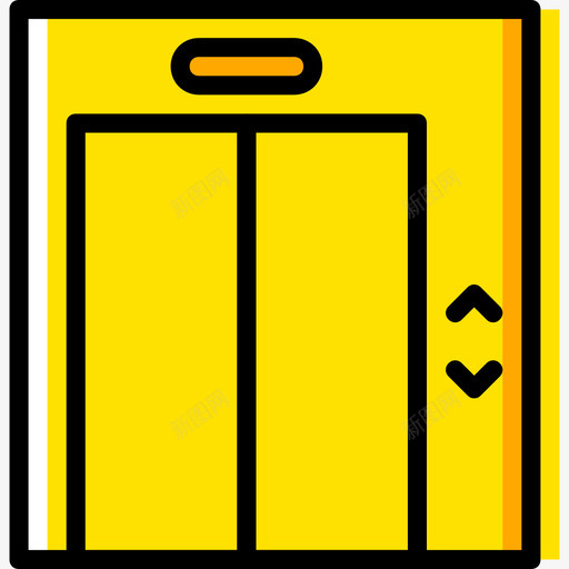 电梯房地产11号黄色图标svg_新图网 https://ixintu.com 房地产11号 电梯 黄色