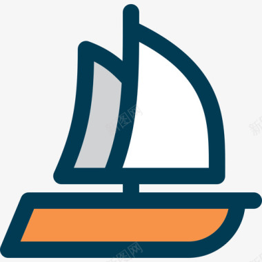 帆船交通工具体育偶像图标图标