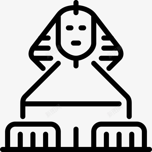 狮身人面像纪念碑1直线图标svg_新图网 https://ixintu.com 狮身人面像 直线 纪念碑1