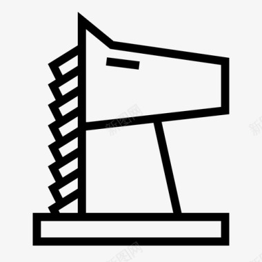特洛伊木马象棋木马图标图标