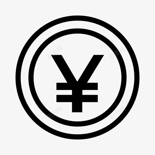 日元硬币金融货币图标svg_新图网 https://ixintu.com 商业 支付 日元硬币 货币 金融