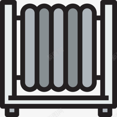 暖气家具和家用电器线性颜色图标图标