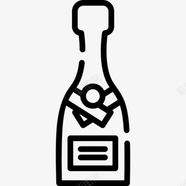 香槟酒吧和酒吧直系图标图标