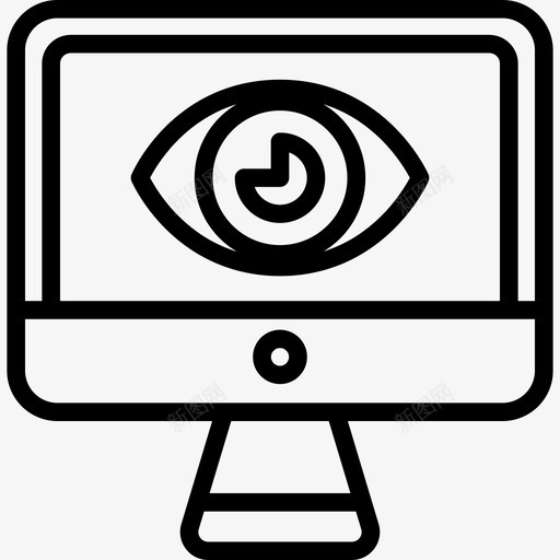 监视器计算机安全元件线性图标svg_新图网 https://ixintu.com 监视器 线性 计算机安全元件