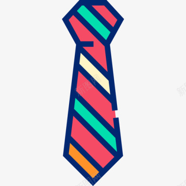 领带创业和新业务8线性颜色图标图标
