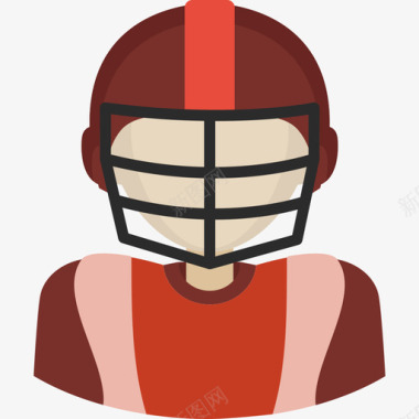 美国橄榄球运动员体育头像平手图标图标
