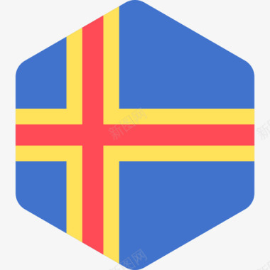 阿兰群岛国际旗帜2六边形图标图标
