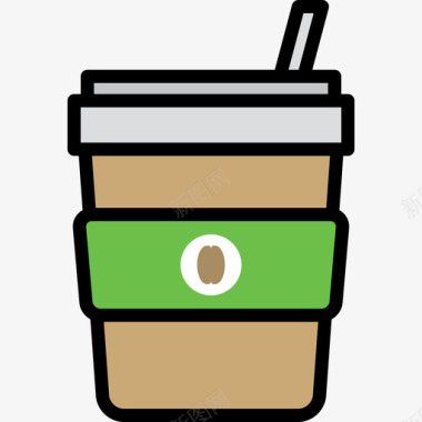 咖啡办公材料2线性颜色图标图标