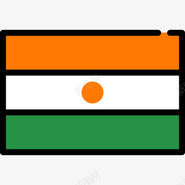 尼日尔旗帜收藏矩形图标图标