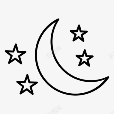 夜晚黑暗月亮图标图标