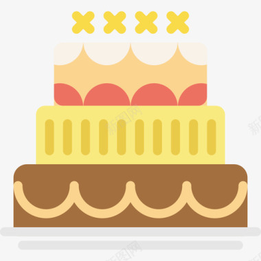 蛋糕美食套餐扁平图标图标