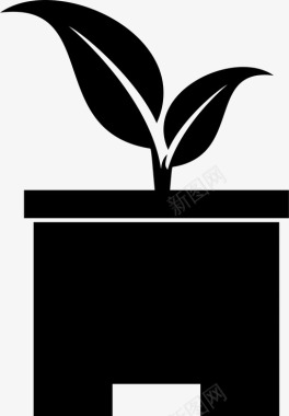 植物花盆栽植物图标图标