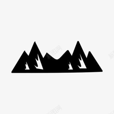 自然悬崖山丘图标图标