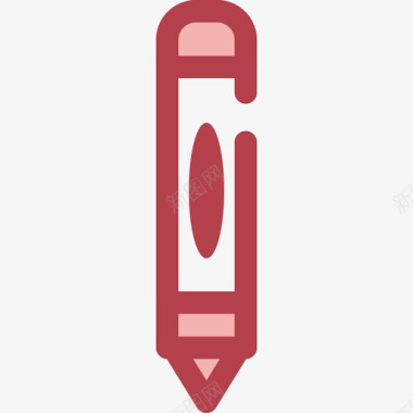 铅笔学校元素3红色图标图标