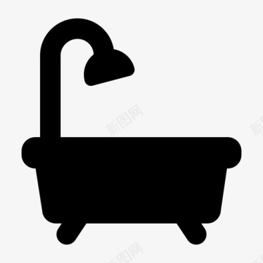 浴缸浴室水图标图标