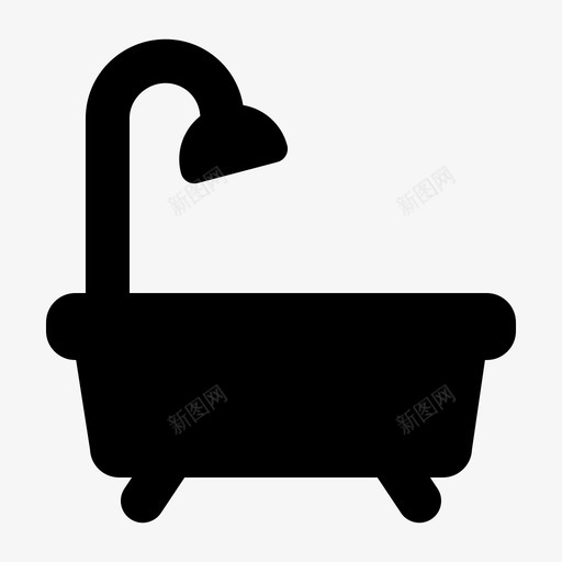 浴缸浴室水图标svg_新图网 https://ixintu.com 房地产 水 浴室 浴缸