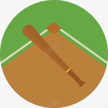 棒球运动5圆圈平图标图标
