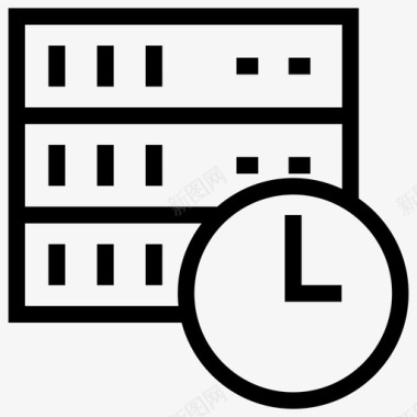 服务器时钟数据库存储图标图标