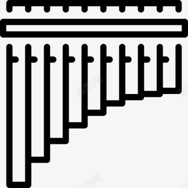 长笛音乐3线性图标图标