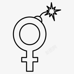 娘娘腔女权平等女权主义图标高清图片