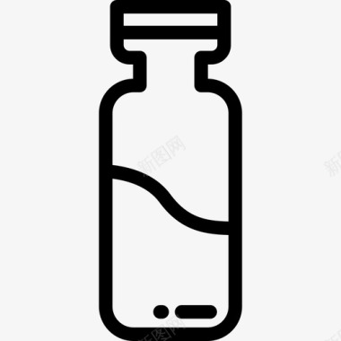 小瓶线性医疗元件图标图标