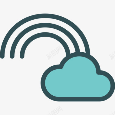 彩虹天气16线性颜色图标图标