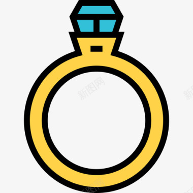 结婚戒指假日5线性颜色图标图标