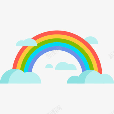 彩虹童话图标平面图标