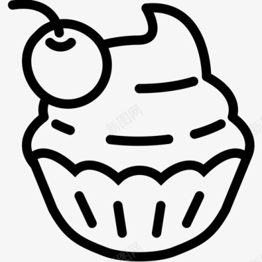 纸杯蛋糕美食系列2直系图标图标