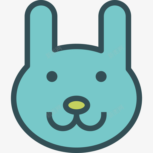 兔子人物线条颜色图标svg_新图网 https://ixintu.com 人物 兔子 线条颜色