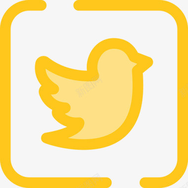 Twitter社交网络3黄色图标图标