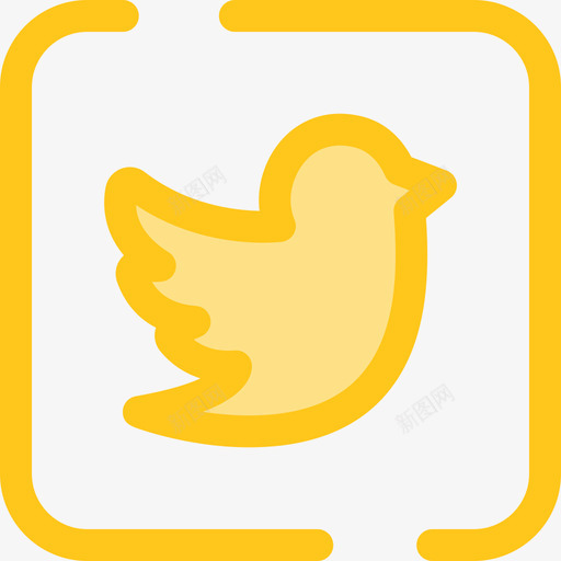 Twitter社交网络3黄色图标svg_新图网 https://ixintu.com Twitter 社交网络3 黄色