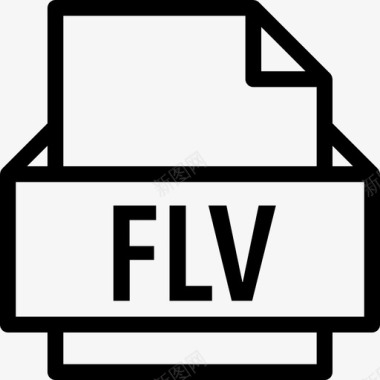 Flv文件格式线性图标图标