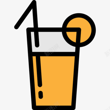 柠檬水食品和餐厅大包装颜色线性颜色图标图标
